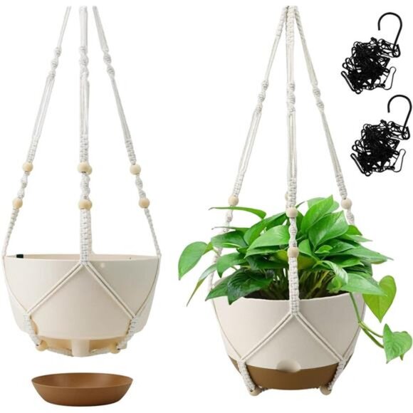 Hanging Planter Self Watering 10 Inch, 2 Pack Indoor Outdoor Hanging Baskets - Picture 1 of 7